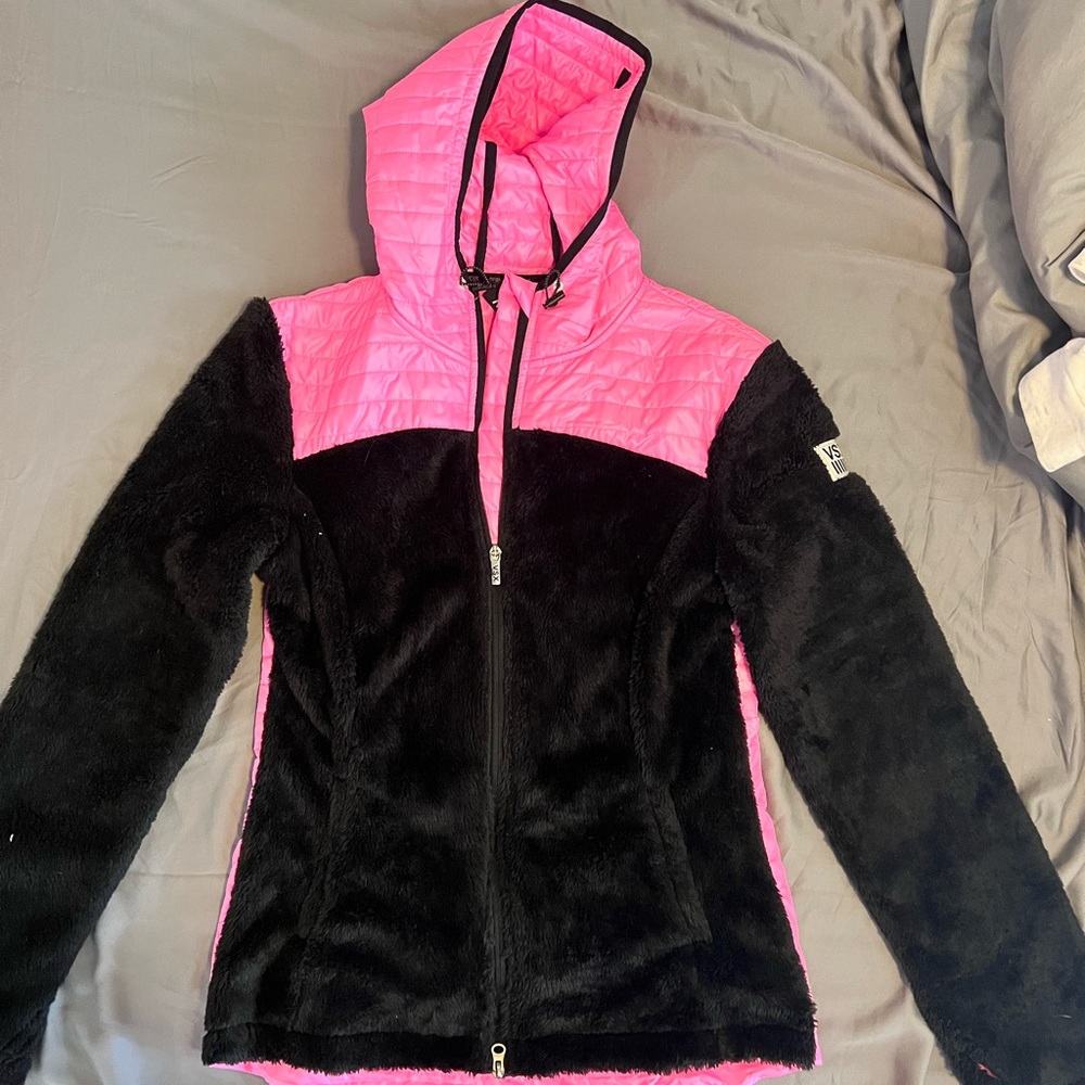Victoria’s Secret VSX black & pink jacket. NWT. Size large